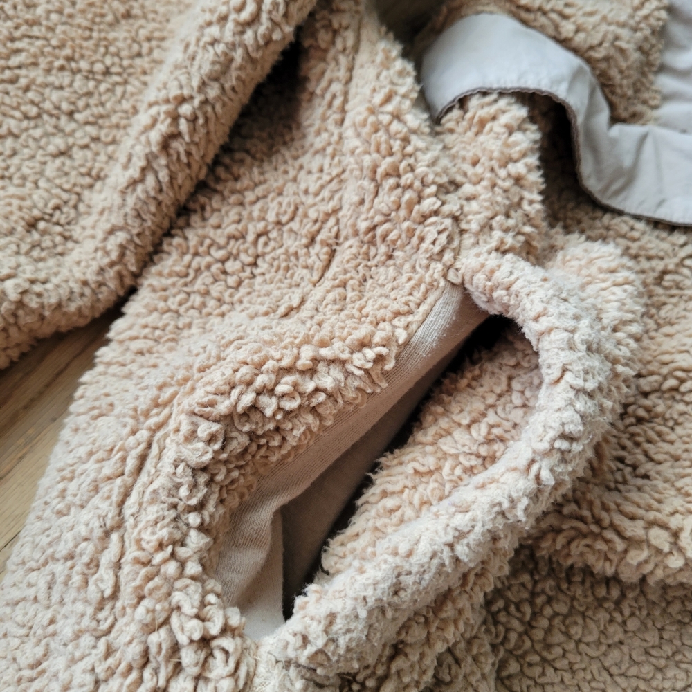 Victoria Secret Sz S Tan Sherpa 1/4 Zip Sweatshirt - Picture 4 of 10